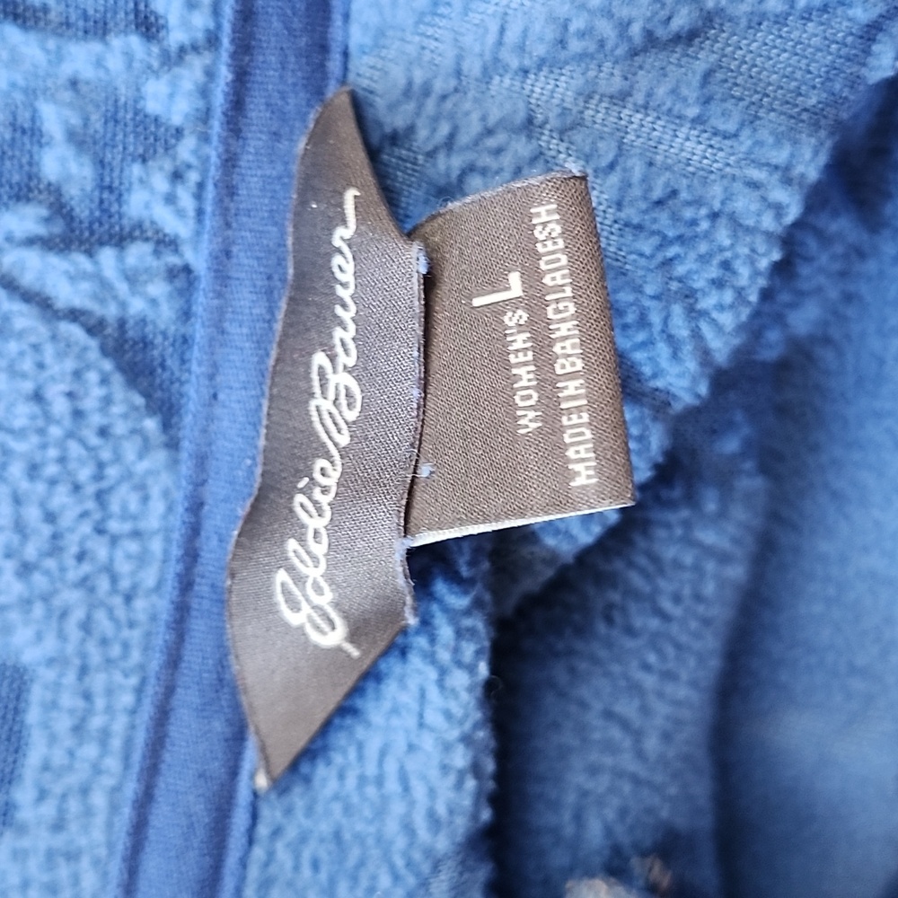 Eddie Bauer Blue Floral Women's Fleece,L - Picture 6 of 6